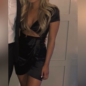 White fox boutique cutout dress with tie